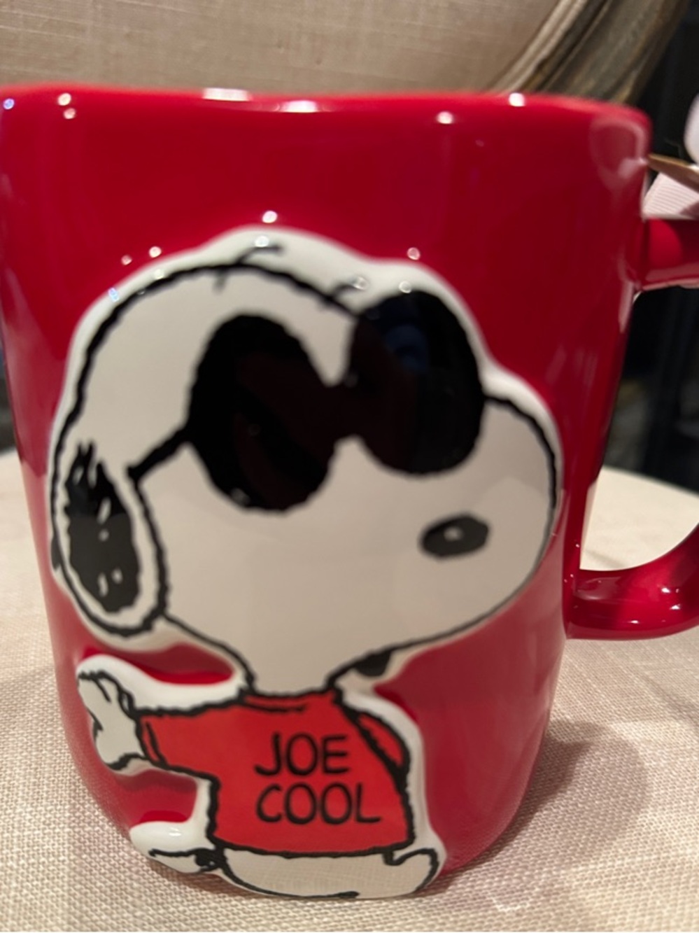 Peanuts x Rae Dunn -Red Snoopy "Joe Cool" Mug
